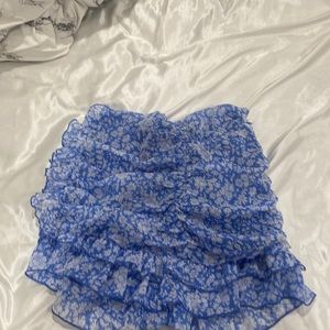Blue floral skirt